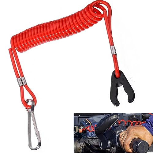 Kill Switch Sicherheitsleine, Motorstoppschalter Seil Lanyard, Sicherheitsstoppschalter, Sicherheitsseil, ausziehbar flexibel für Motorrad, Autobike, Autocycle, All Series Motoboot