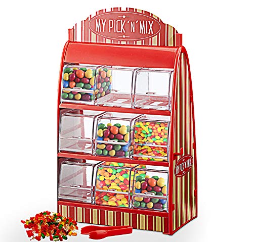 Cepewa Süssigkeitenspender Retro Süßigkeitenautomat mit Zange Weingummi Spender 50er Jahre Fruchtgummi Jellybeans Theke