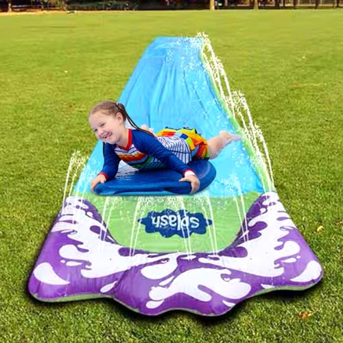 Forhome Wasserrutsche Kinder, 480 x 70cm Wasserrutsche Slide, Kinder Wasserrutsche mit Sprinkler Wasserspielzeug Garten und Outdoor für Kinder (Blau)