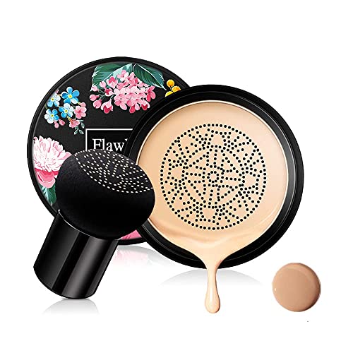 Pilzkopf Luftkissen CC Creme Foundation Cover Concealer Make-up Feuchtigkeitsspendende aufhellende Pigment Liquid Foundation, sogar Hautton Basis BB (Natürlich)