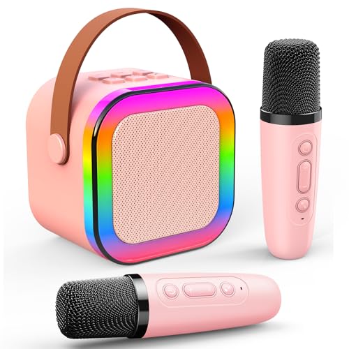 Dislocati Karaoke Maschine Kinder, Spielzeug ab 3-12 Jahre Mädchen Mikrofon Kinder Geschenke für Mädchen Karaoke Mikrofon Bluetooth Spielzeug Mädchen 3-12 Jahre