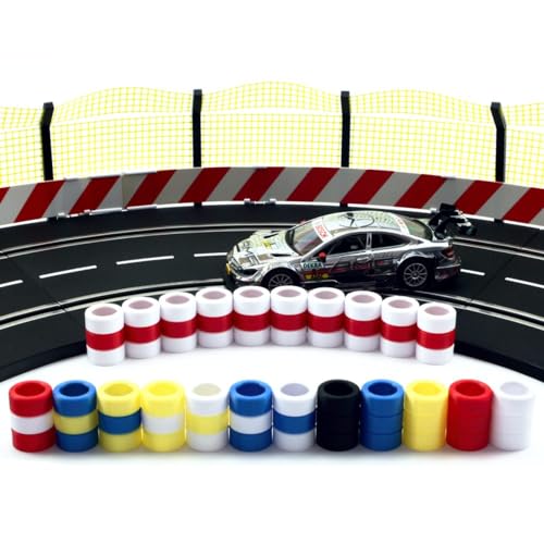 Overdrive-Racing Reifenstapel Kompatibel mit Carrera 124 132 Slotcar Reifen Kurven Geraden Deko Boxengasse, Reifenstapel:Rot-Weiß-Rot (10x)