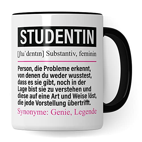 Tasse Studentin lustig, Studentin Geschenk Beruf, Spruch Kaffeebecher Studentinnen Geschenkidee, Beruf Studium Uni Universität Kaffee-Tasse Teetasse Becher