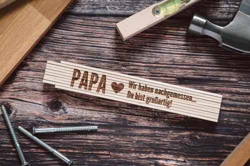 ABENTEUERNAH - Zollstock personalisiert Holz mit präziser Gravur, Vatertagsgeschenk für Papa Geschenk, Opa Geschenk (wir haben nachgemessen)