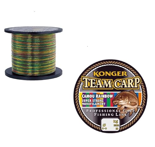 Angelschnur Konger Team Carp Camou Rainbow 600m Spule Monofile Karpfen Schnur (0,28mm / 10,00kg)