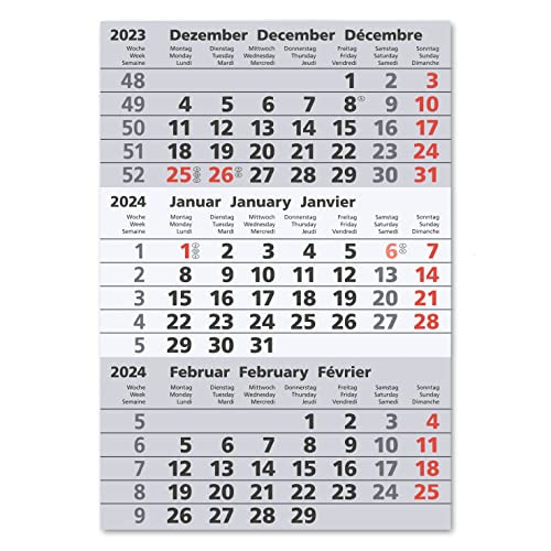 Truento Kalendarium (magnetisch) für 2 Jahre (2024 & 2025) - passend für 3-Monats-Tischkalender Edelstahl