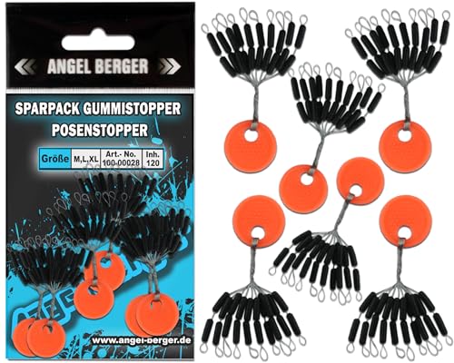 Angel-Berger Sparpack Gummistopper 120 Stück Posenstopper Schnurstopper Silikonstopper