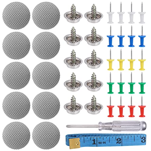 Zocipro 65 Stück Dachhimmel Reparatur Set,KFZ Reparatur Nieten,Auto Dachhimmel Reparatur Knopf,Auto Dach Nieten,Auto Dachhimmel Reparatur,mit Stecknadeln Schraubendreher Maßband für Alle Autos