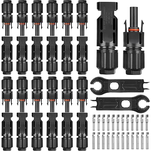 Selizo 12 Paar Solar Stecker Set, IP67 Solarpanel Solarstecker PV Stecker 6mm2 Männlich/Weiblich Solarpanel Kabelstecker, Solar Verbinder, Solar Panel Kabel Anschlüsse Stecker