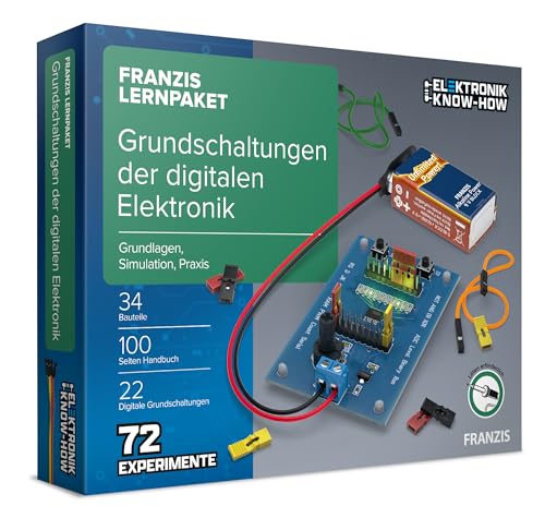 FRANZIS 67204 - Lernpaket Grundschaltungen der digitalen Elektronik - Komplettset für 72 Praxis-Projekte, inkl. Handbuch