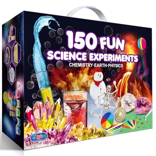 UNGLINGA Kinder Wissenschaft Kits mit 150 Experimente für Jungen Mädchen, wissenschaftliche Spielzeuge Geschenke Geburtstag, Pause Geoden, Vulkan, Chemie Physik STEM Projekt Aktivitäten