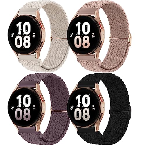 chinbersky 20mm Nylon Geflochtenes Armband Kompatibel mit Samsung Galaxy Watch 5 Pro/Galaxy Watch 4/5/6 40mm 44mm Armband/Watch 4&6 Classic/Active 2 40mm 44mm/Watch 3 41mm/Gear Sport/Gear S2 Classic