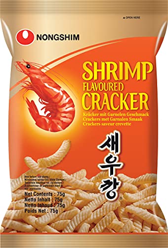 Nong Shim Shrimp Cracker – Knusprige Krabbencracker - koreanische Knabberei für jeden Tag – 1 x 75g