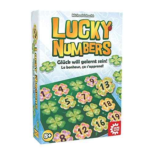 Game Factory 646307 Lucky Numbers, Legespiel für Erwachsene und Kinder ab 8 Jahren, Familienspiel, für 1-4 Spieler, Weiß