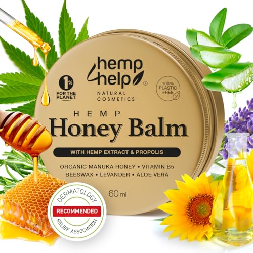 Manuka-Honig-Hanf-Salbe für Neurodermitis & Ekzeme, Schuppen - Propolis, Bienenwachs, Aloe Vera- Dermatologisch Empfohlen, Heilt Trockene, Rissige Haut Besuche den Hemp Help HEMP COSMETIC-Store