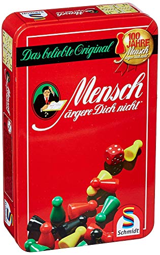 Schmidt Spiele 51204 Mensch ärgere Dich Nicht, Bring Mich mit Spiel in der Metalldose, Bunt