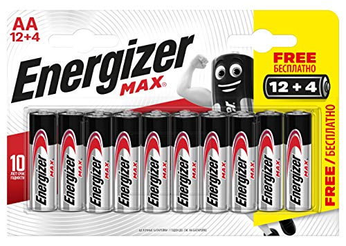 Energizer Max Batterien AA, 16 Stück, E300126200, Varios, 12 + 4