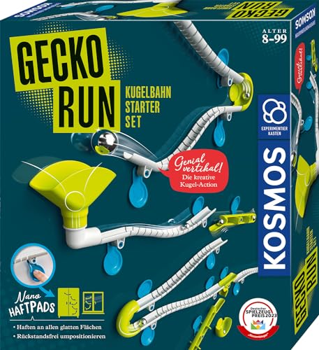 Kosmos 620950 Gecko Run, Starter Set, Erweiterbare Kugelbahn für Kinder, Vertikale Kugelbahn, Murmelbahn, Lernspielzeug und Konstruktionsspielzeug ab 8 Jahren