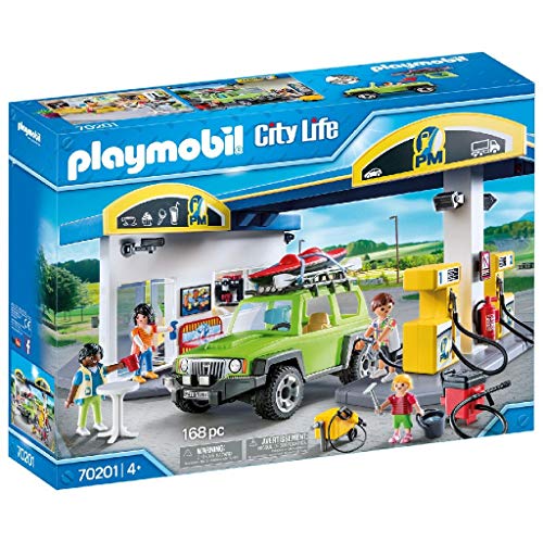 PLAYMOBIL City Life 70201 Große Tankstelle, Ab 4 Jahren [Exklusiv bei Amazon]