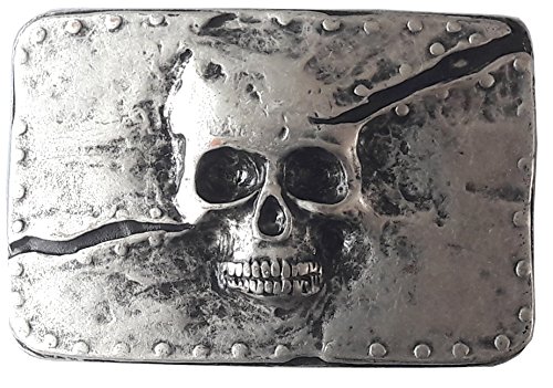 BBM-STYLE Gürtelschließe Gürtelschnalle - Skull - Totenkopf - massiv gearbeitet - für 3,8 bis 4 cm breite Bänder