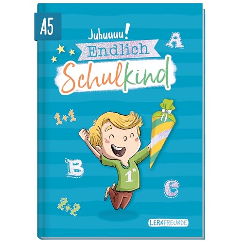 Endlich Schulkind! A5 Erinnerungsalbum zur Einschulung für Jungen by Häfft [Blau] Hardcover Einschulungsbuch Schulanfang, erster Schultag | Geschenk für die Schultüte | klimafreundlich & nachhaltig