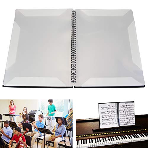 BUZIFU Notenhefter für Musiknoten A4 Notenmappe Chormappe 30 Páginas/60 Taschen Klavier-Notenordner Papier Dokumente Halter Aufbewahrung Noten Präsentationsmappe für Musiker und Band Music Note