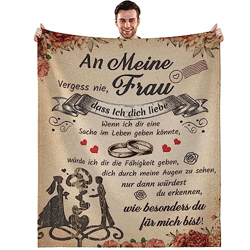 Bold And Brash Hochzeitstag Geschenke für Frauen, Kuscheldecke An Meine Frau, Geburtstagsgeschenk Hochzeitsgeschenk Geschenkideen, Flauschige Fleecedecke 150x130cm