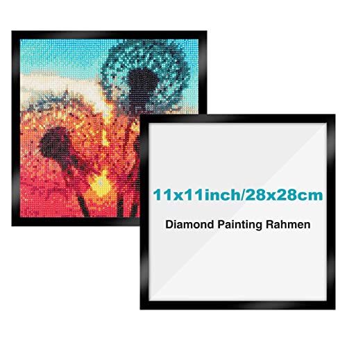 MXJSUA Diamond Painting Rahmen Diamant Gemälde Rahmen Magnetischer Rahmen für Diamant Painting Bilder Diamond Painting Rahmen für 30x30cm Diamond Painting Bilder (2 Pack, Schwarz, Istmaß 24.7x24.7cm)