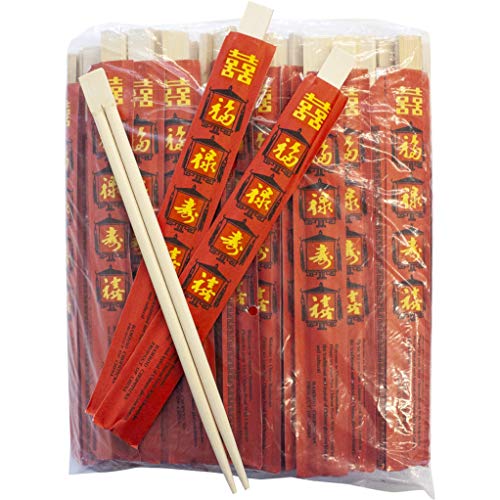 HEXIANG - Bambus Essstäbchen, Rot (23cm), (1 X 100 PCS)