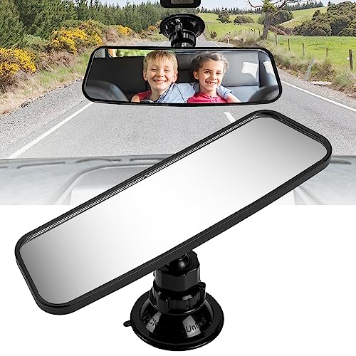 JOYTUTUS Rückspiegel Auto mit Saugnapf, Universal Auto Panorama Rückspiegel, Auto Innenspiegel zum Aufstecken, Autospiegel für Fahrprüfung, Rückspiegel für Auto SUV Trucks(200 x 60 mm)