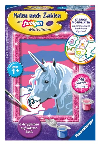 Ravensburger Malen nach Zahlen 29609 - Einhorn - Malen nach Zahlen für Kinder ab 7 Jahren, Einhorn Geschenke, White