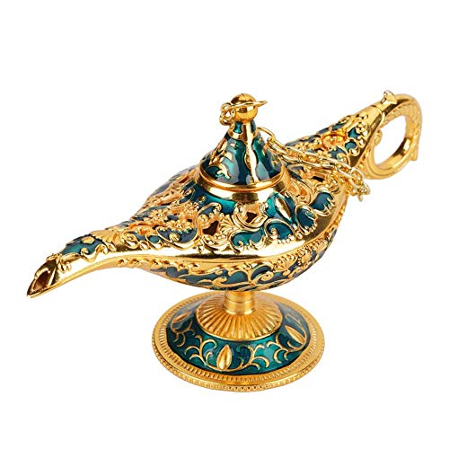 Aladdin-Lampe, Aladdin-Lampe, Dekoration, Metall, geschnitzt, hohl, Legende, hohl, Aladdin Magic Lampe, Genie, Magische Lampe (Phnom Penh Blue)