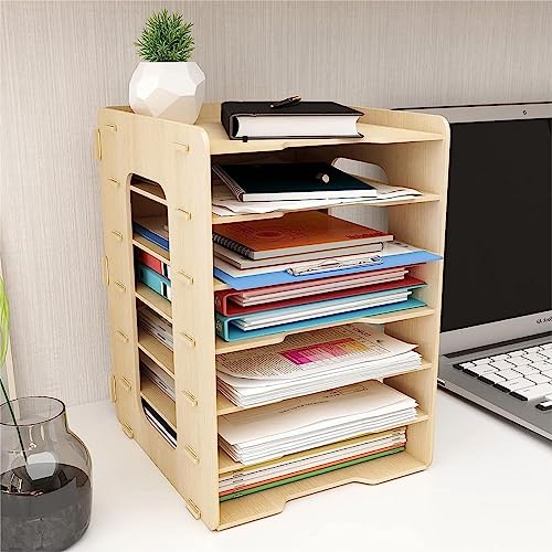 PUNCIA Dokumentenablage A4 Briefablage 7 Ablagefächer Holz Schreibtisch Datei Organizer Papierablage Aktenaufbewahrung Ablagesystem Dokumentenhalter Ordner für Büro Arbeitszimmer Schule Office