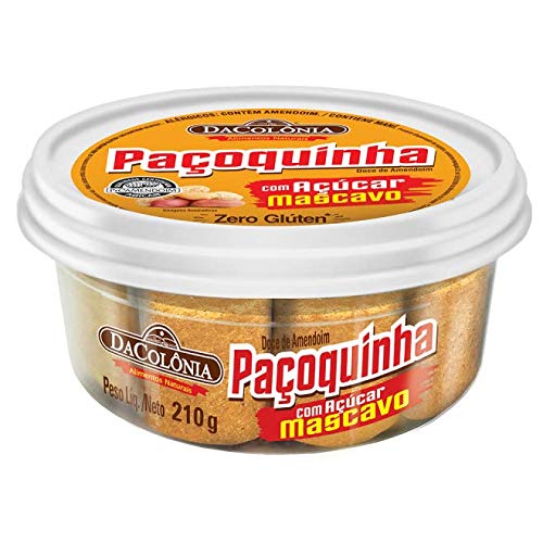 Paçoca Rolha com Açucar Mascavo DACOLONIA - Erdnussriegel mit braunem Zucker aus Brasilien, Pack 210g