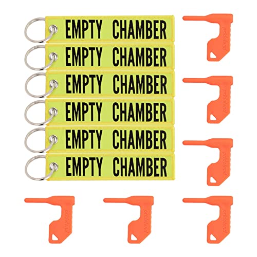 BOOSTEADY Safety Flag Sicherheitsflagge Pistolenkammer für Gewehr Kurzwaffe Schrotflinte mit Bonus DIY Schlüsselanhänger Tags, 6er Pack Orange