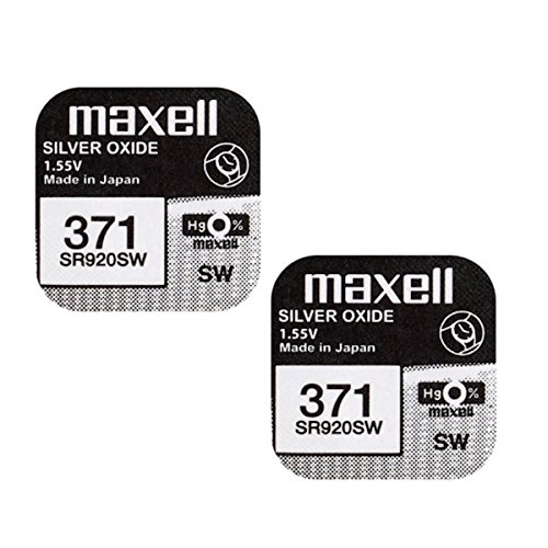 Maxell x Maxell 371 SR920SW Silberoxid 0 Mercury Uhrenbatterien, 2 Stück