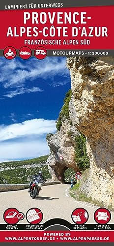 MoTourMaps Provence-Alpes-Côte d’Azur (Französische Alpen Süd) Auto- und Motorradkarte 1:300.000: reißfest • wasserfest • beschreibbar (MOTOURMAPS: ... und Motorrad-Straßenkarten für unterwegs)