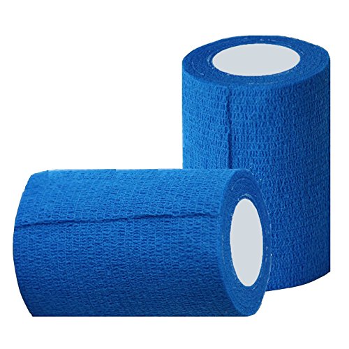 Haftbandage – 12 Rollen x 10 cm x 4,5 m, Erste Hilfe, Sport, Bandagen, COBOX Tierarztverband selbstklebende Bandagen, himmelblau