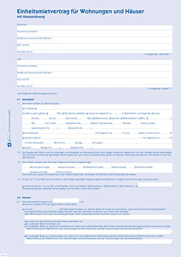 AVERY Einheitsmietvertrag, mit Hausordnung, 6-seitig