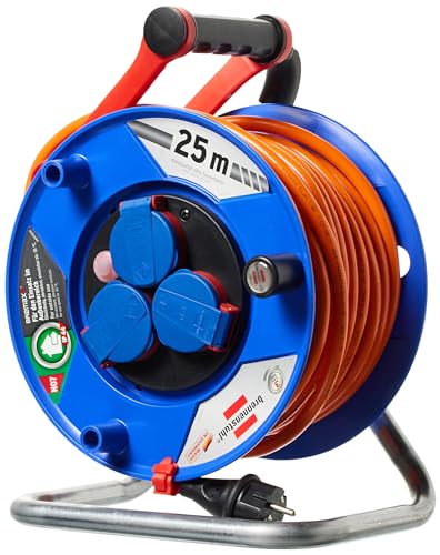 Brennenstuhl Garant IP44 Kabeltrommel (25m Kabel in orange, Spezialkunststoff, Einsatz im Außenbereich, Made in Germany)