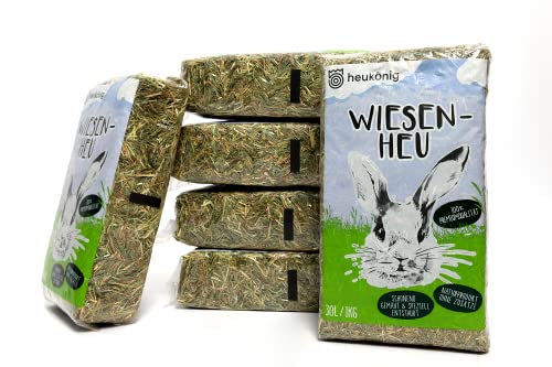 6 kg Wiesenheu in handlichen 1kg Beuteln (6kg) - Futter und Einstreu für Kleintiere