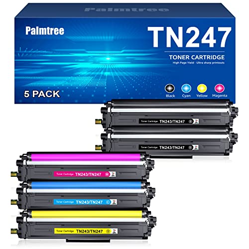 5er-Pack Kompatibel für Brother TN-243CMYK Toner für Brother MFC L3750CDW TN247 TN243 Brother MFC-L3750CDW DCP-L3550CDW MFC-L3770CDW HL-L3210CW HL-L3230CDW MFC-L3730CW (2 Schwarz Cyan Gelb Magenta)