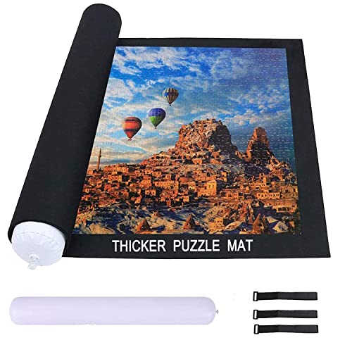 Celawork Puzzlematte für BIS 1500 2000 3000 Puzzle Teile Puzzle Pad Puzzleunterlage Puzzle Rollmatte Rollen Sie Puzzlematten für Puzzles auf (Schwarz, für 1500)