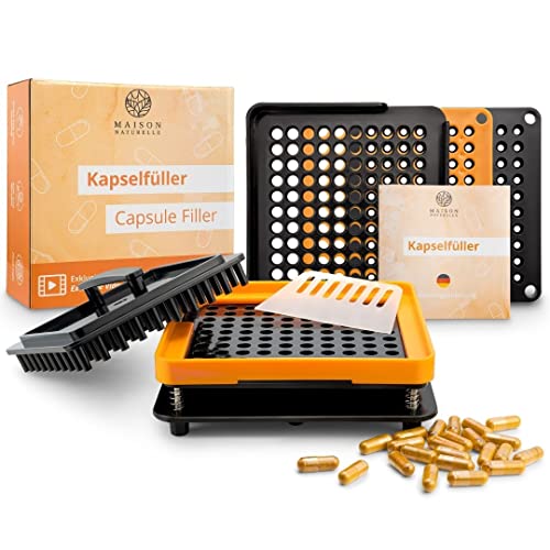 MAISON NATURELLE® Kapselfüller Gr. 00 mit detaillierter Anleitung – Kapselfüllmaschine Kapselfüller 00 Kapselfüller Leerkapseln Kapseln füllen kapselmaschine 00 kapselmaschine kapseln