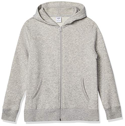 Amazon Essentials Jungen Fleece-Kapuzenpullover mit Reißverschluss, Hellgrau Meliert, 6-7 Jahre