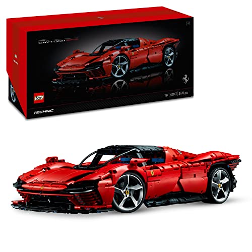 Lego Technic Ferrari Daytona SP3 Modellauto-Bausatz im Maßstab 1:8, roter Super-Sportwagen, erweitertes Auto-Modell Sammlerstück, Ultimate Car Concept, Auto-Geschenk 42143