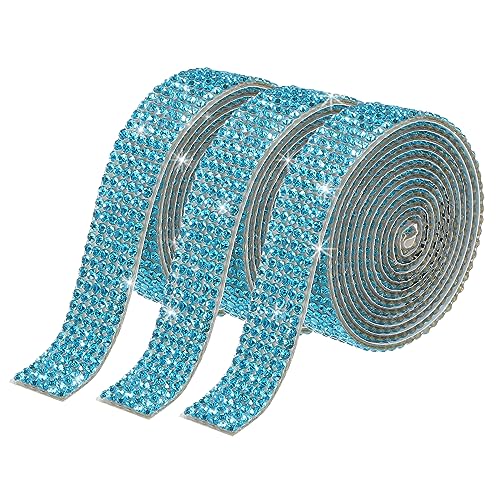 Glitzerband, Rhythmische Gymnastik-Dekoration, Verpackungsband for DIY-Scrapbooking, selbstklebendes Kristall-Strass-Diamantband for Kunst und Handwerk(Lake Blue,0.47inch)