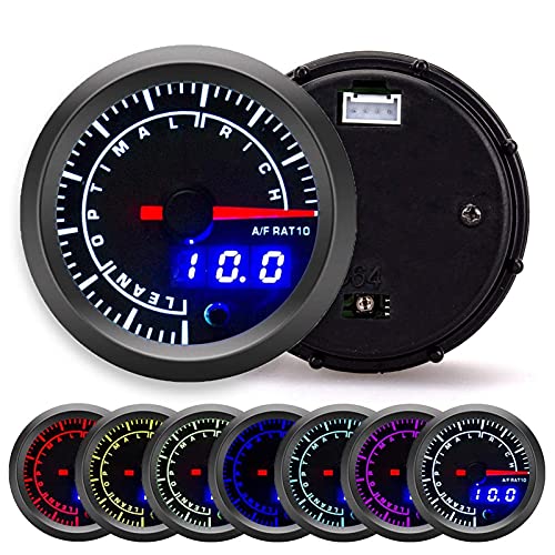 Anzeige des Luft-Kraftstoff-Verhältnisses, Universal 52mm Air Fuel Ratio Gauge Pointer LED Digitalanzeige Dia Auto Instrument