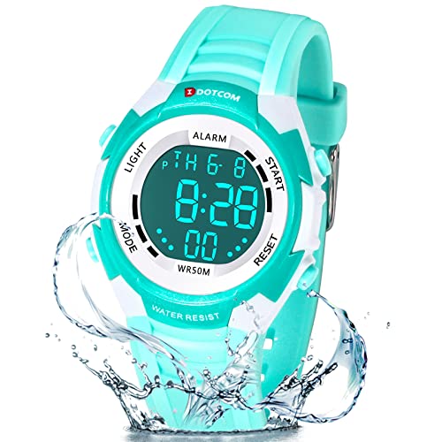 Juboos Kinder Digitaluhren,7 Farben LED-Licht Kinder Sport Armbanduhr Jungen Wasserdicht Kinderuhr mit Alarm Stoppuhr,Kinderuhren Outdoor Armbanduhr für Jungen Mädchen