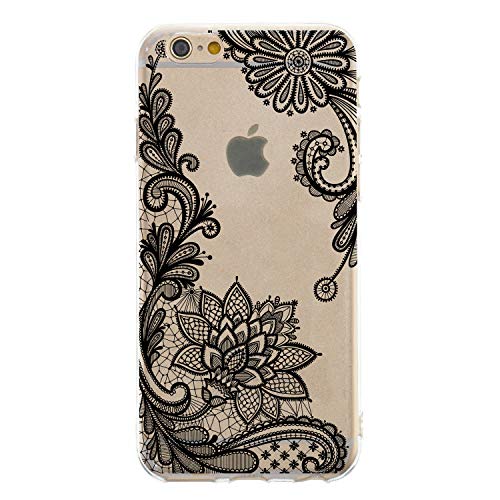 CrazyLemon Hülle für iPhone 6S Plus, Hülle für iPhone 6 Plus, Silikon Dünn Case 3D Kreativ Geprägt Lack Printed Muster Transparent Handyhülle Soft - Schnüren